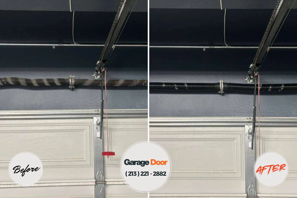 Before and after: garage door repair Marine City, MI